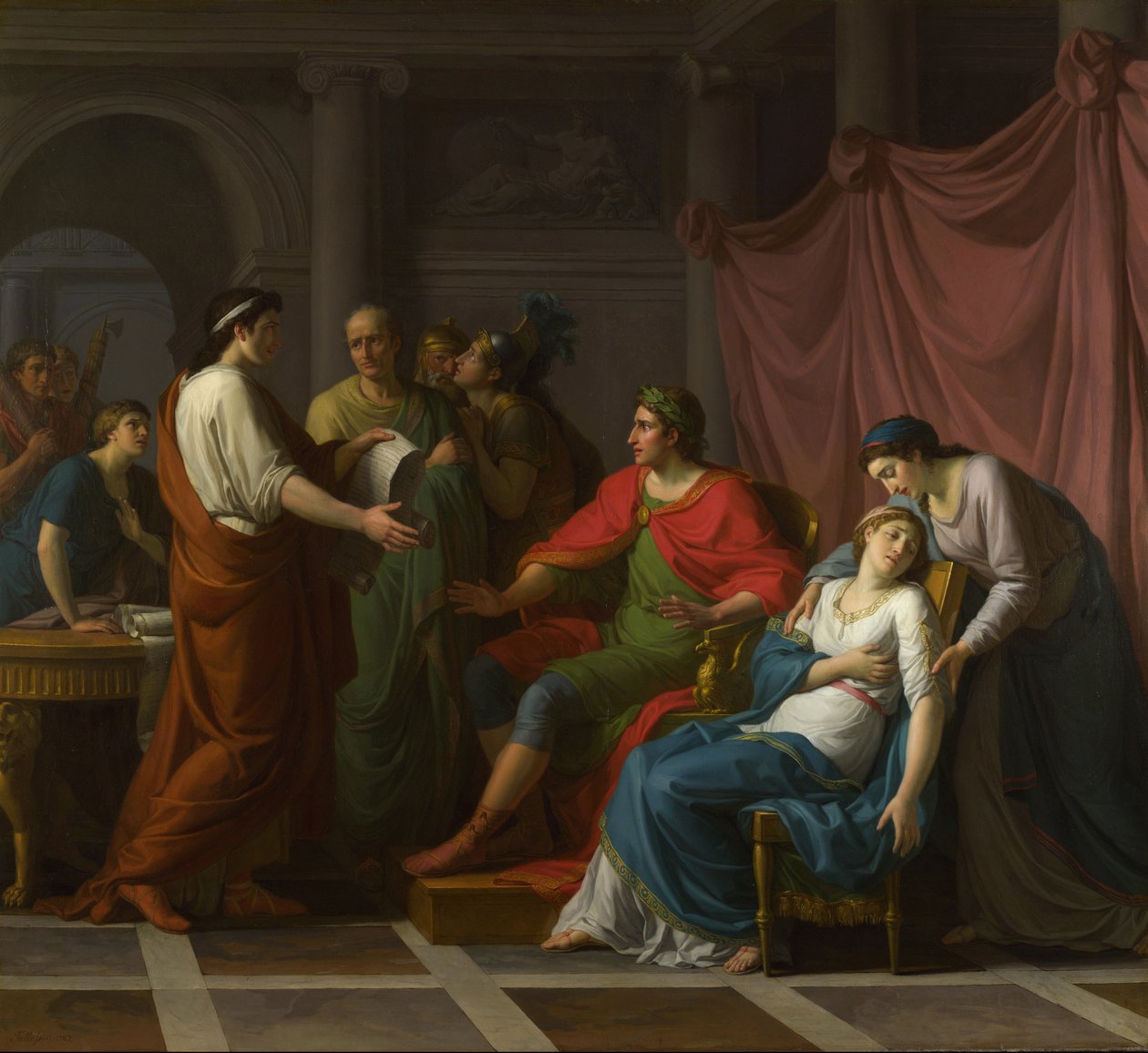 Virgil læser Aeneiden for Augustus og Octavia af Jean Joseph Taillasson