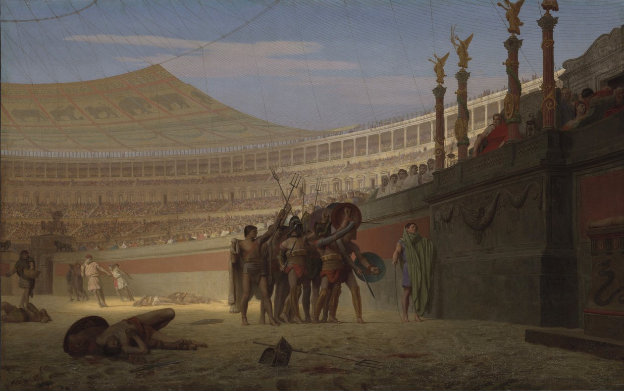 Hil Cæsar! De døende hylder dig (Hil Cæsar! Vi, der er ved at dø), 1859 af Jean Leon Gerome
