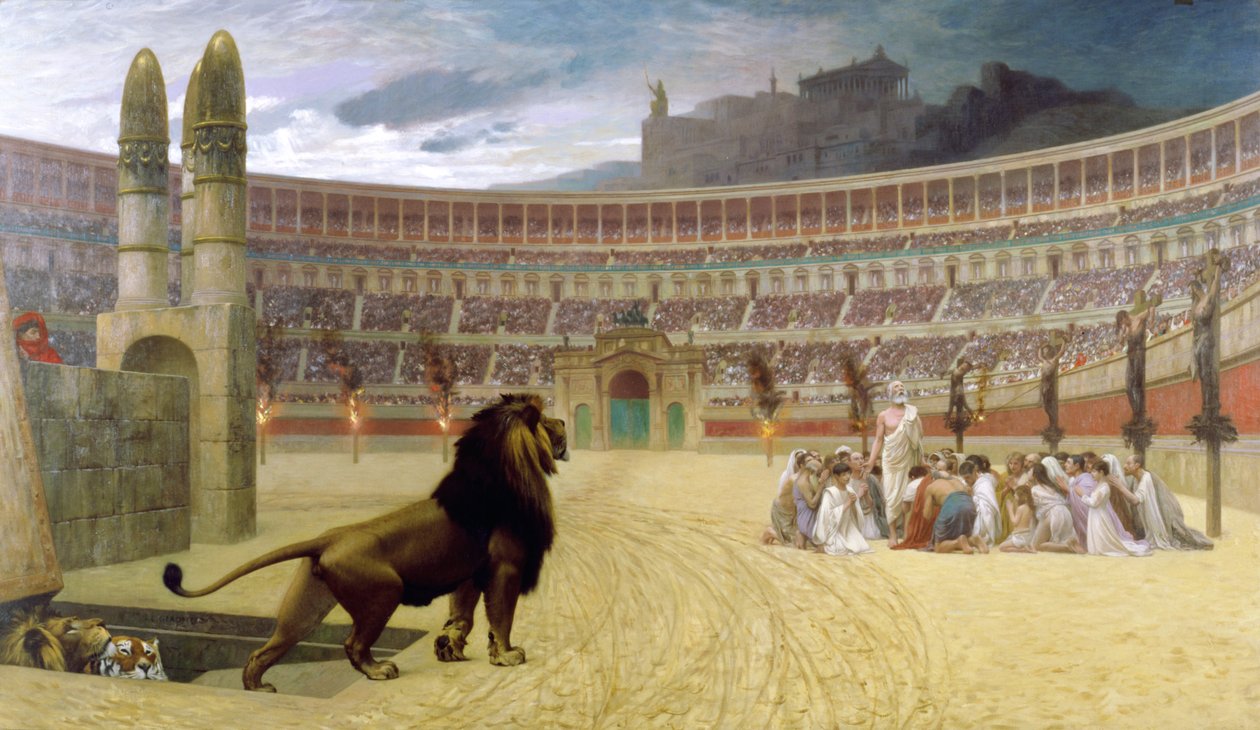 Den kristne martyrs sidste bøn, 1863-83 af Jean Leon Gerome