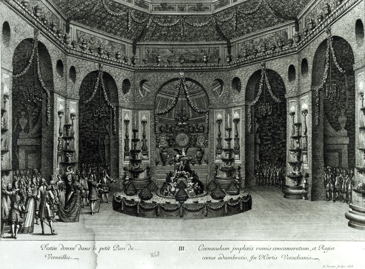 Fest givet på den lille grund i Versailles, 1678 af Jean Lepautre