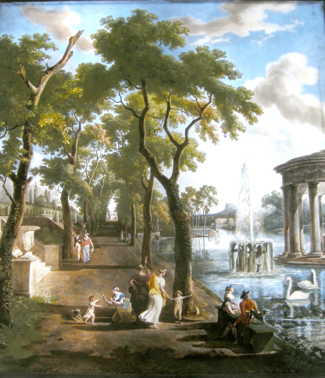 Imaginary Landscape, Dihl Factory, 1806 (olie på glas) af Jean Louis De Marne