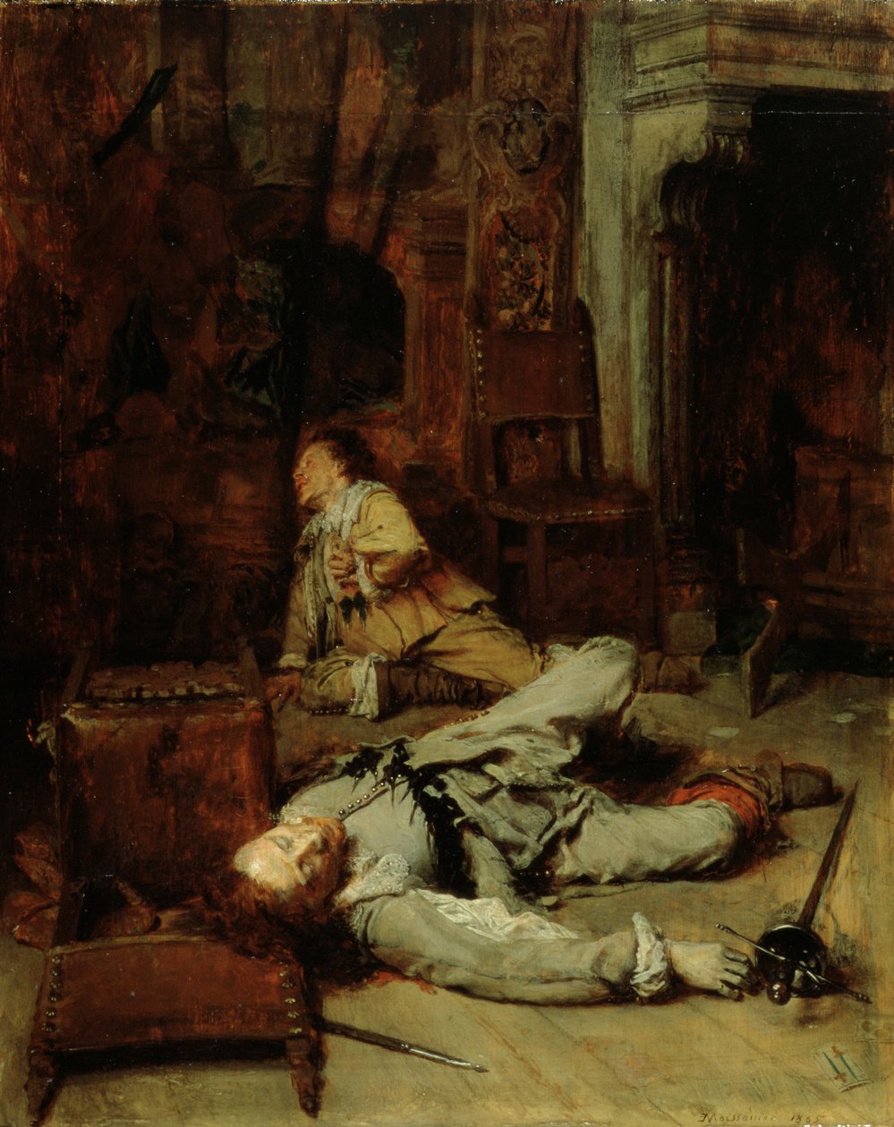 The End of the Game of Cards, 1865 af Jean Louis Ernest Meissonier