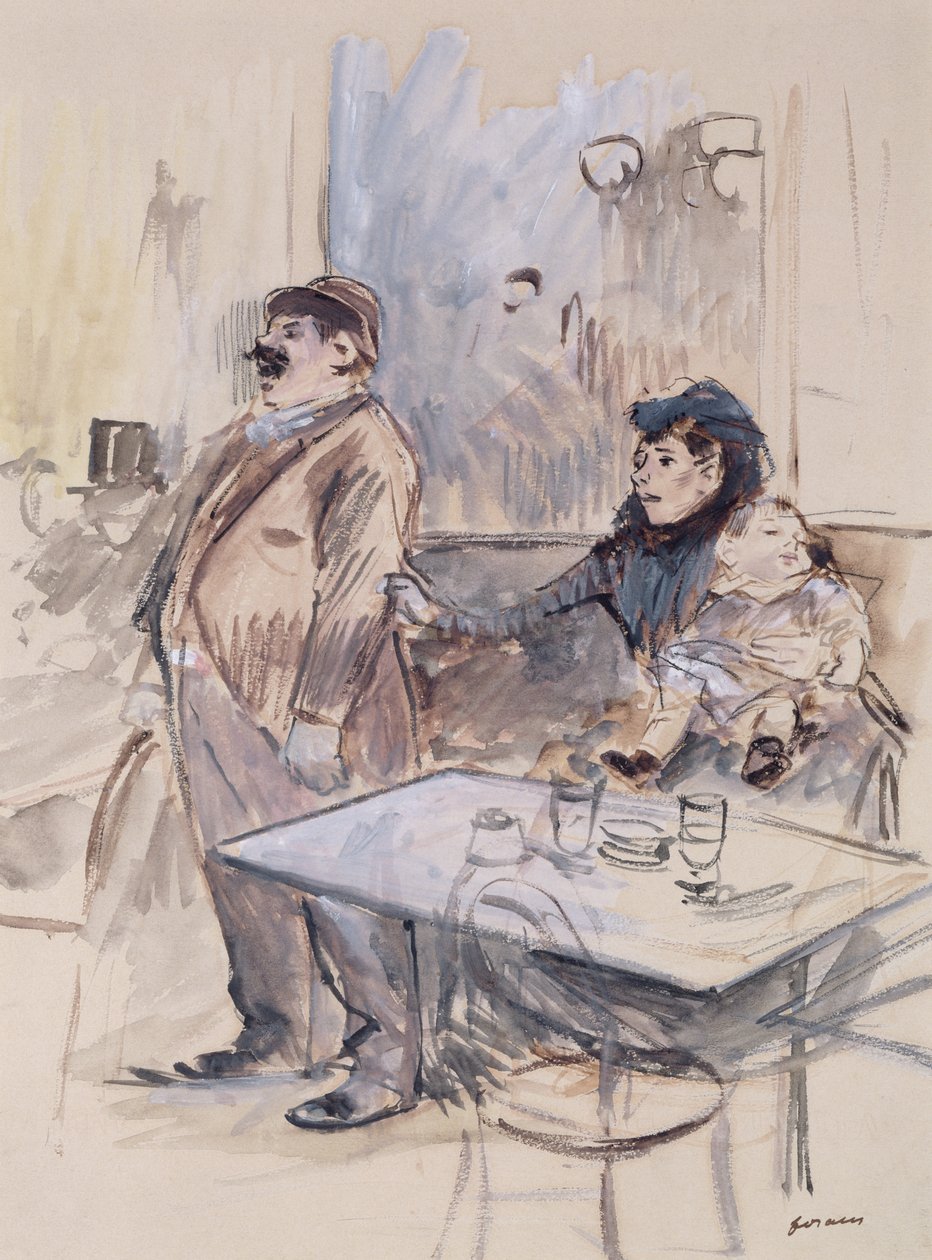Absint, ca. 1885 (wc og gouache på papir) af Jean Louis Forain