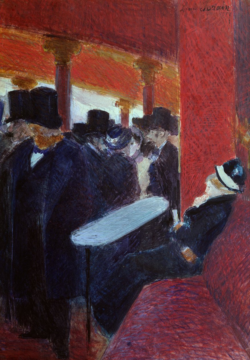 At the Folies Bergere (gouache) af Jean Louis Forain