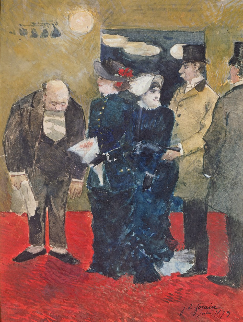 Ind i restauranten, 1879 af Jean Louis Forain