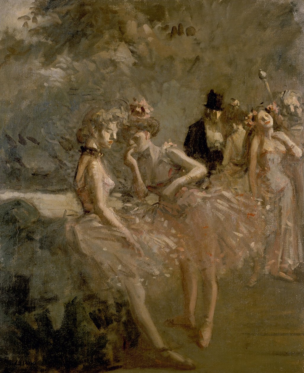 Scene i et teaters vinger, ca. 1870 - 1900 af Jean Louis Forain