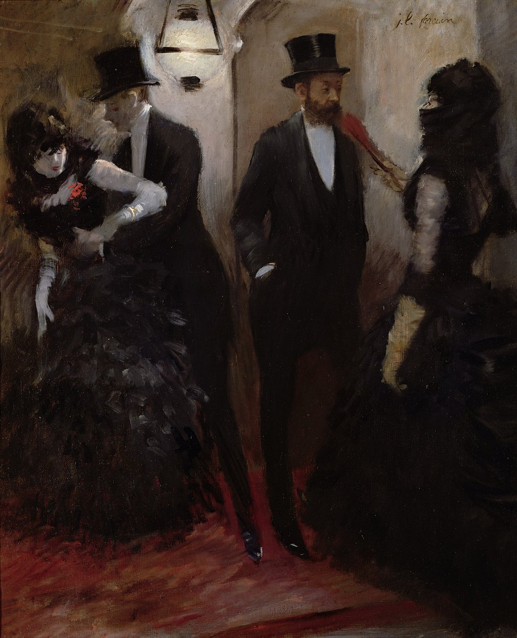 Korridorerne ved Operaen, 1885 af Jean Louis Forain