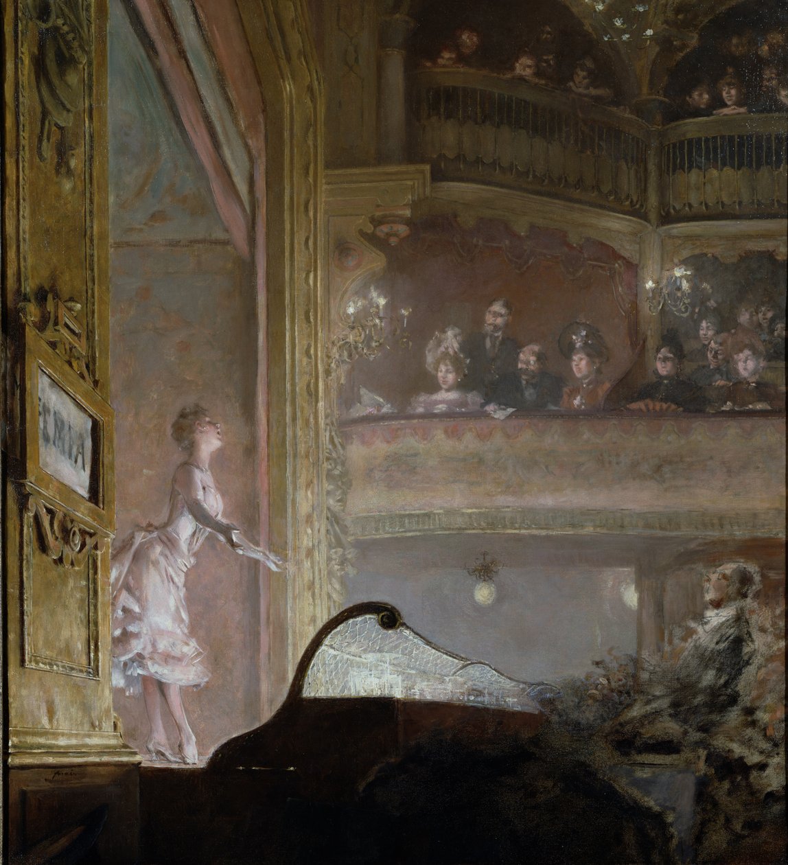 Sangeren i lyserød, ca. 1895 af Jean Louis Forain