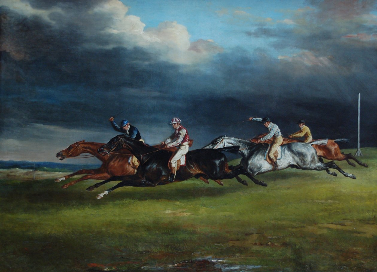 Derby-hestevæddeløbet af Theodore Gericault