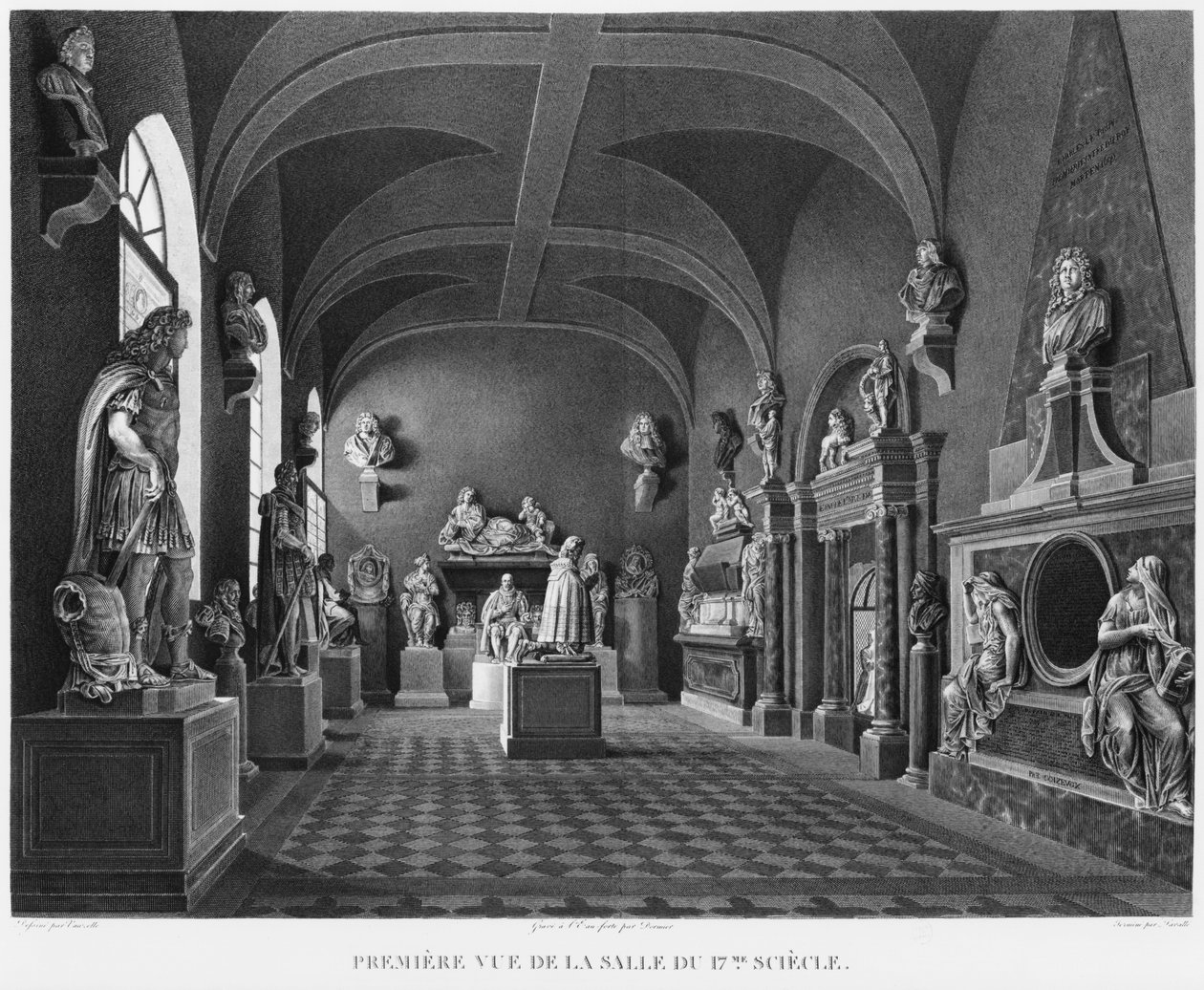Første visning af rummet fra det 17. århundrede, Musee des Monuments Francais, Paris, illustration fra 