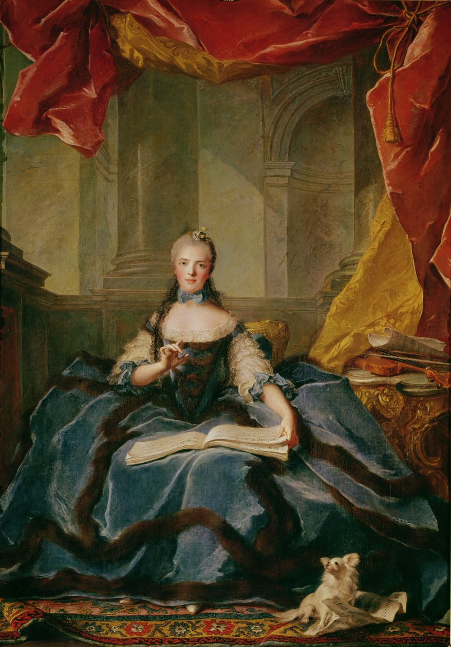 Madame Adelaide de France (1732-1800) i hofdragt, 1758 af Jean Marc Nattier