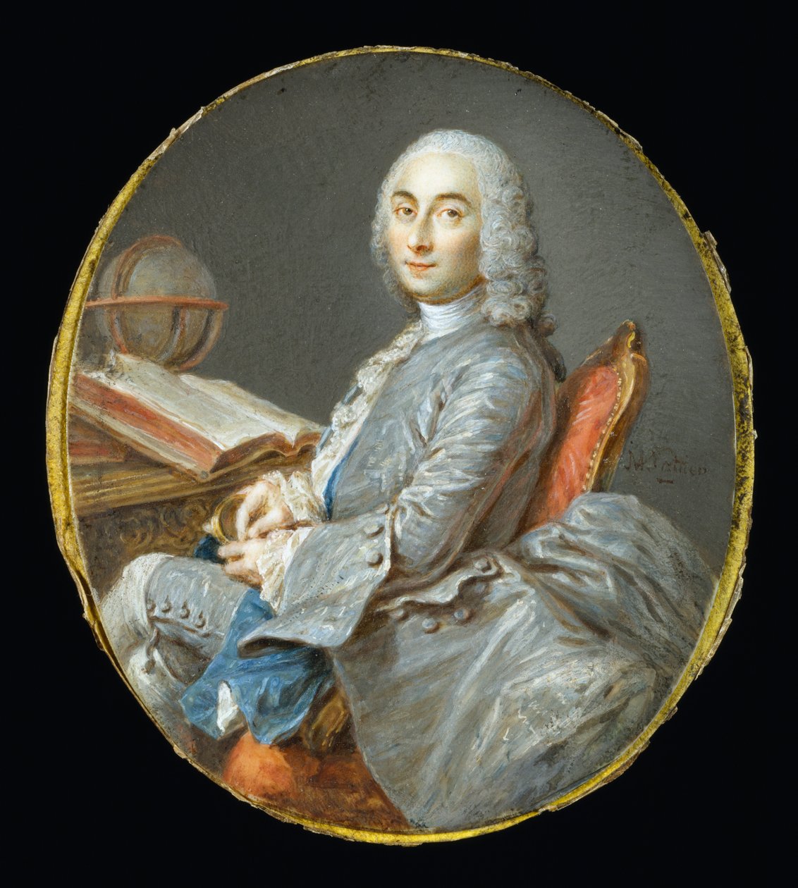 Miniatureportræt af César François Cassini de Thury af Jean Marc Nattier