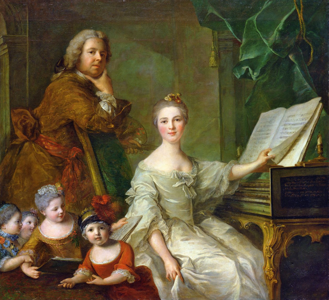Kunstneren og hans Familie, 1730-62 af Jean Marc Nattier