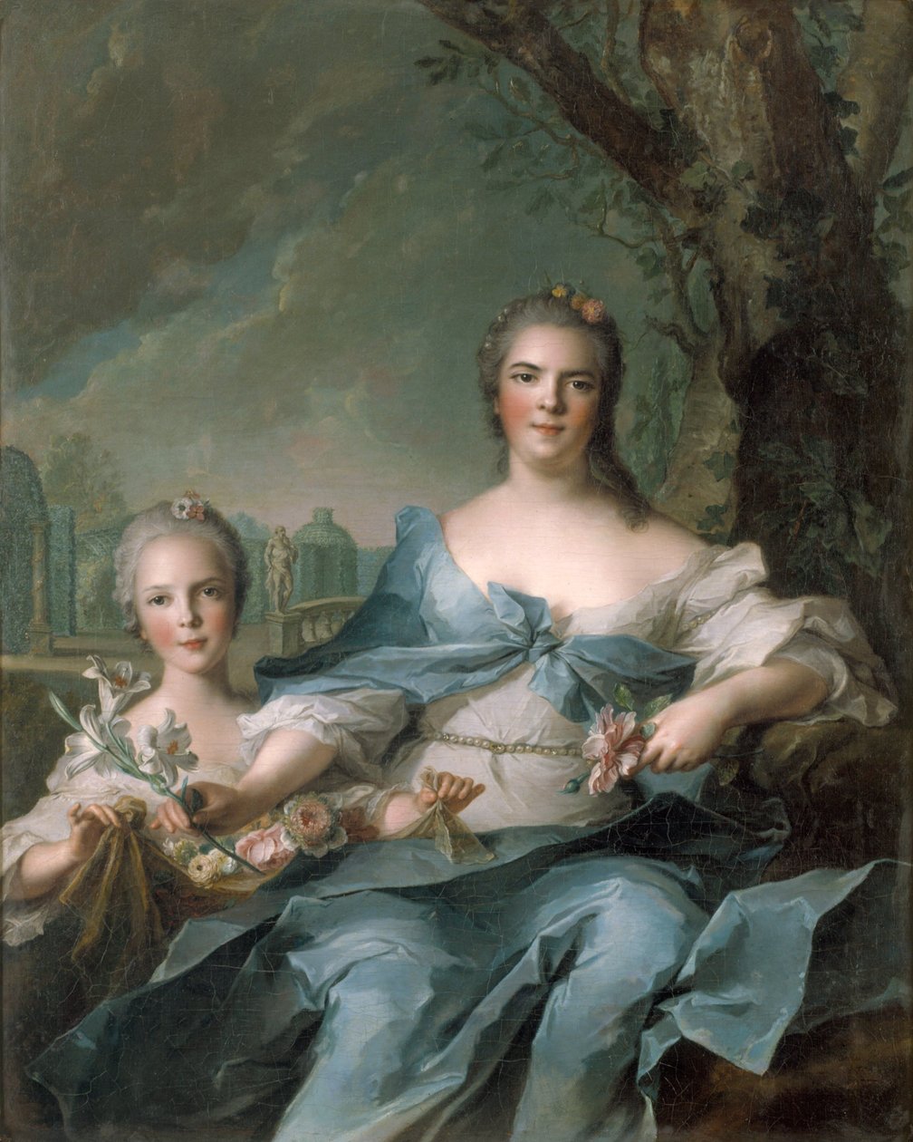 Hertuginden af Parma og Piacenza, Louise Elisabeth af Frankrig, og hendes datter, prinsesse Isabelle af Parma af Jean Marc Nattier