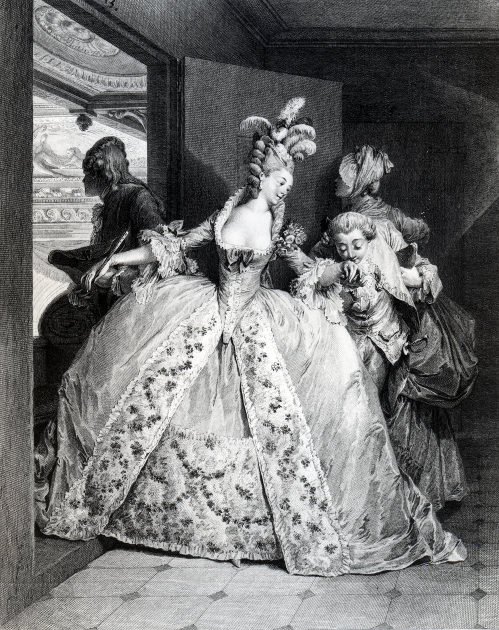 Farvel, indgraveret af Robert Delaunay, 1777 af Jean Michel the Younger Moreau