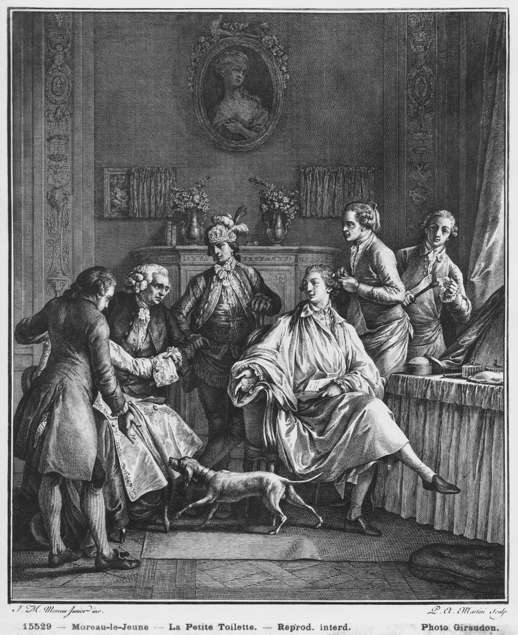 Den lille toilette, graveret af Pietro Antonio Martini (1739-97) af Jean Michel the Younger Moreau