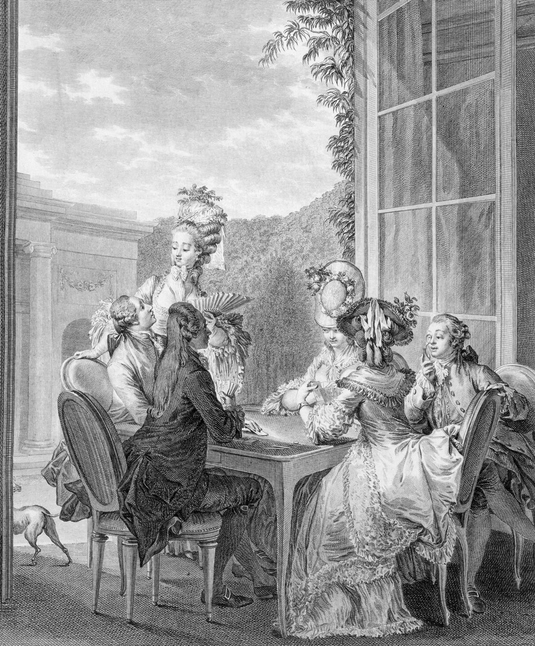 Whist Party, 1783, indgraveret af Jean Dambrun (1741-c.1808) af Jean Michel the Younger Moreau