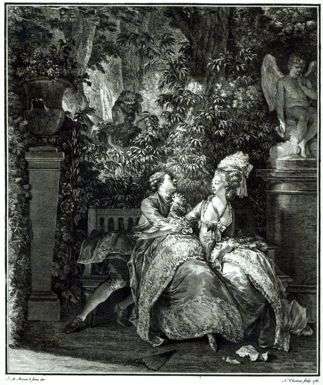 Ja eller Nej 1781, graveret af N. Thomas af Jean Michel the Younger Moreau