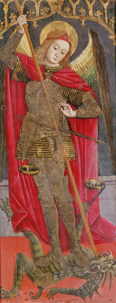 St. Michael dræber dragen (tempera på panel) (se også 741471) af Jean Mirailhet