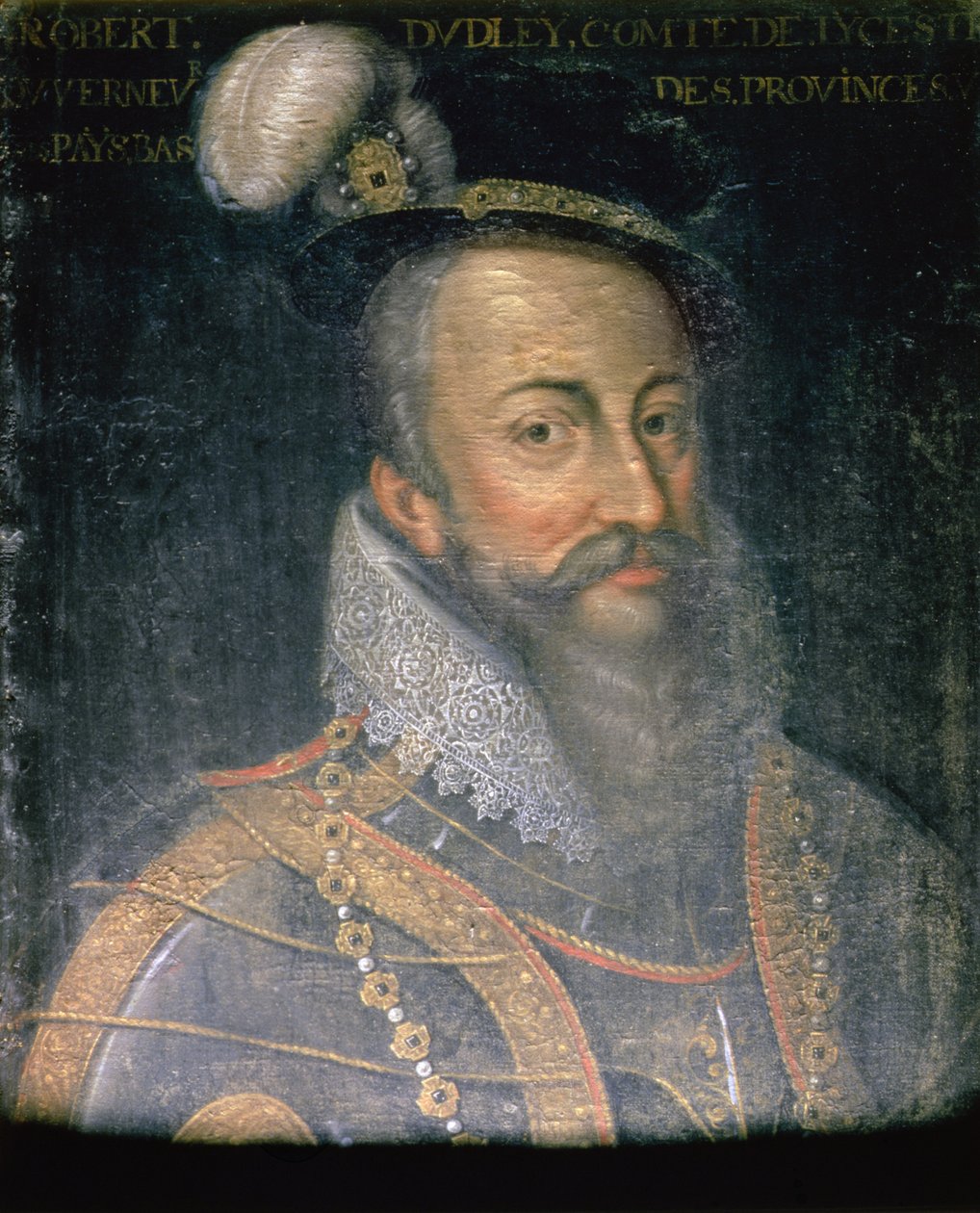 Portræt af Robert Dudley (1532-88) jarl af Leicester af Jean Laurent Mosnier