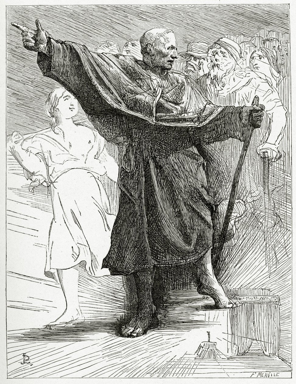 Le Pape, 1800-tallet (bw-gravering) af Jean Paul Laurens