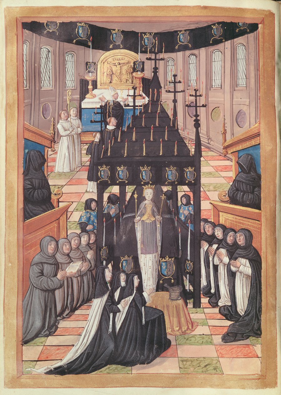 Fol.12v Udgå af Anne af Bretagne (1477-1514) ved Saint-Saveur de Blois-kirken, 1515 af Jean Perreal