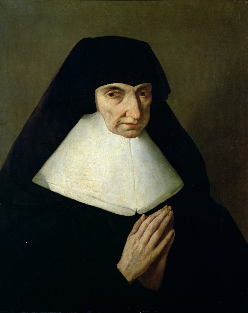 Portræt af Catherine de Montholon, grundlæggeren af Ursuline Ordenen i Dijon af Jean Tassel