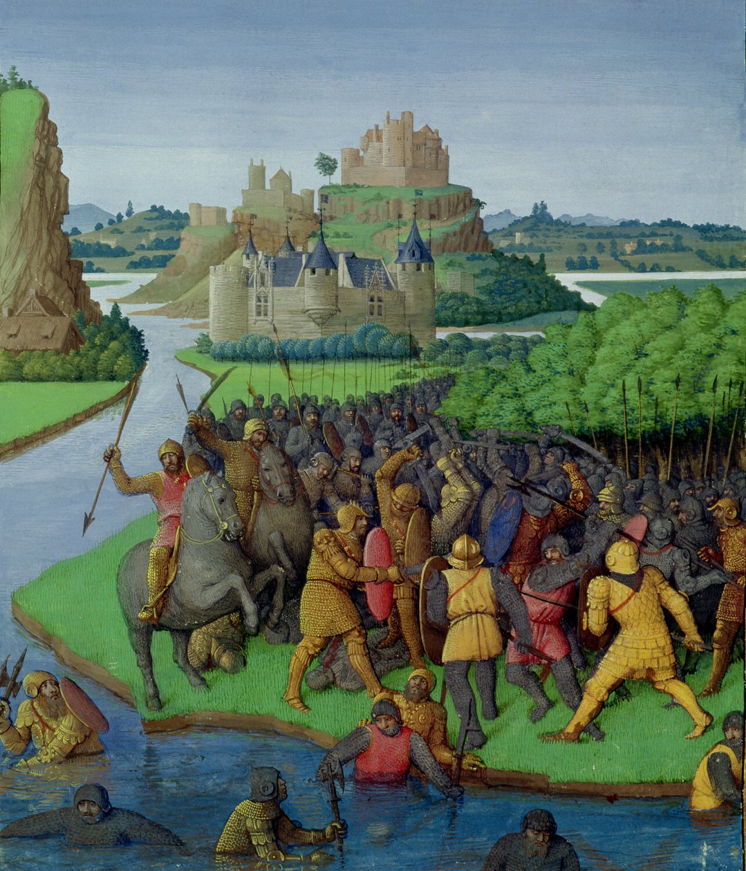 Fr 247 fol.270 Slaget mellem Makkabæerne og Bacchiderne, illustration fra 