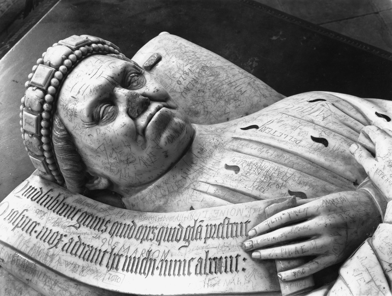 Billede af hertug Jean de Berry (1340-1416) Greve af Poitiers, detalje (se også 217791) 1416-38 (marmor) af Jean de Cambrai