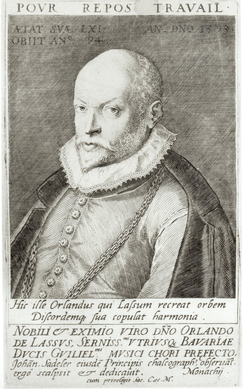 Portræt af Roland de Lassus (1532-94) 1593-94 af Jean or Johann Sadeler