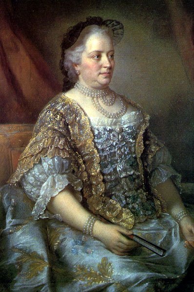 Portræt af Maria Theresa, suveræn i Østrig, Ungarn og Bøhmen, i 1762 af Jean Étienne Liotard