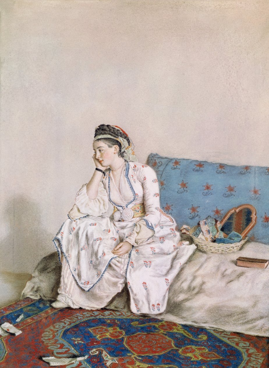 Portræt af Mary Gunning, grevinde af Coventry, 1749 (pastel på papir) af Jean Étienne Liotard