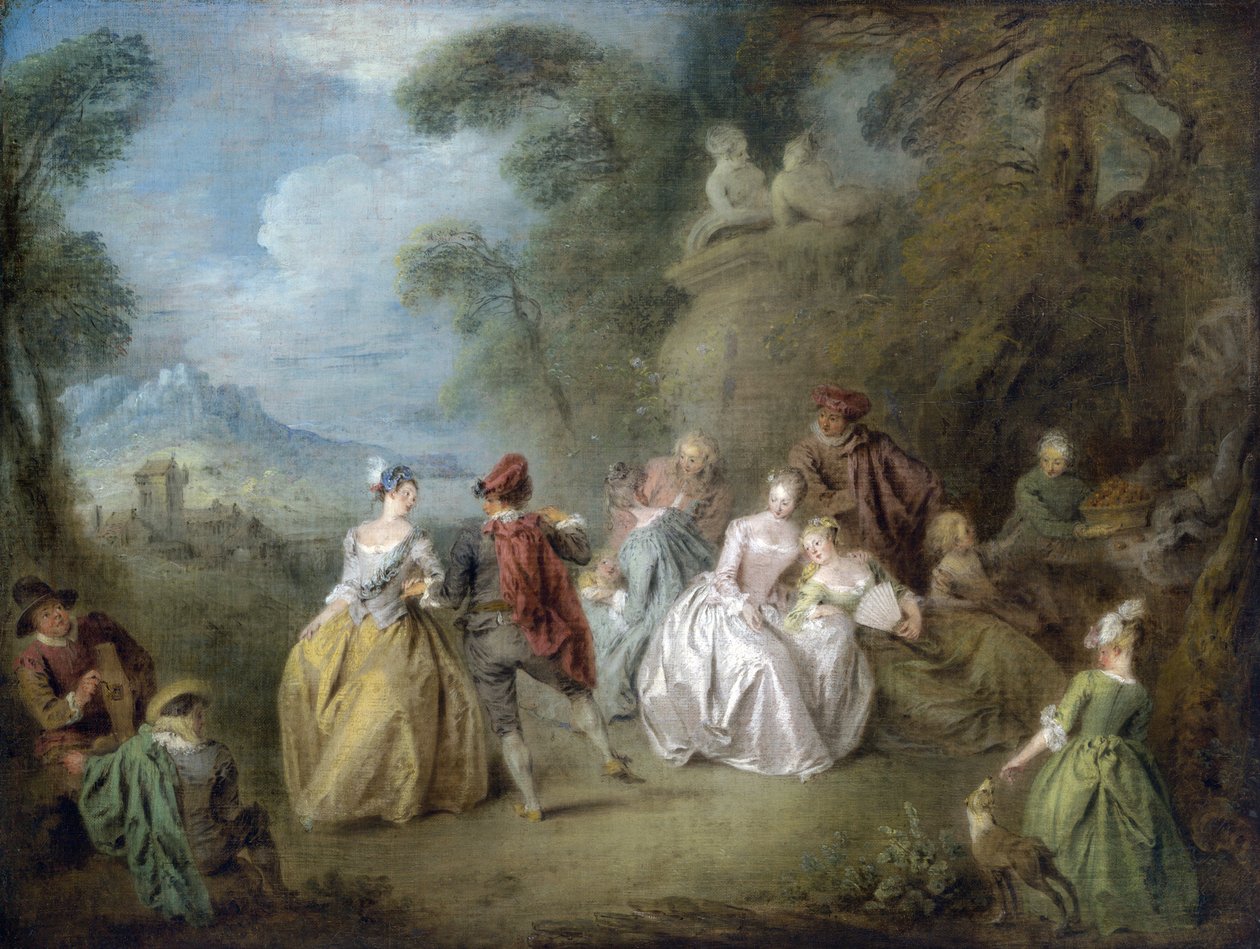 Høvisk scene i en park, ca. 1730-35 af Jean Baptiste Joseph Pater