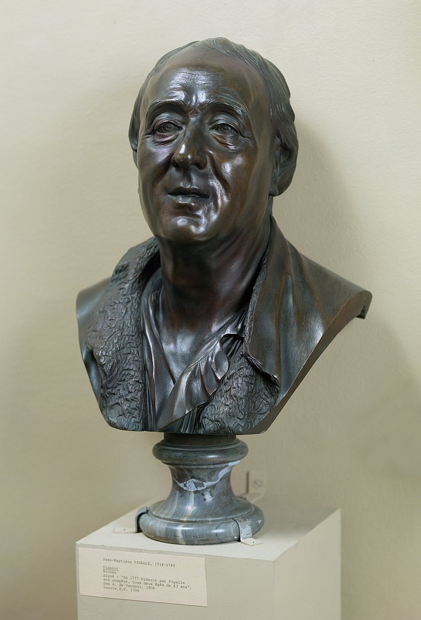 Buste af Denis Diderot (1713-84) 1777 (bronze) af Jean Baptiste Pigalle