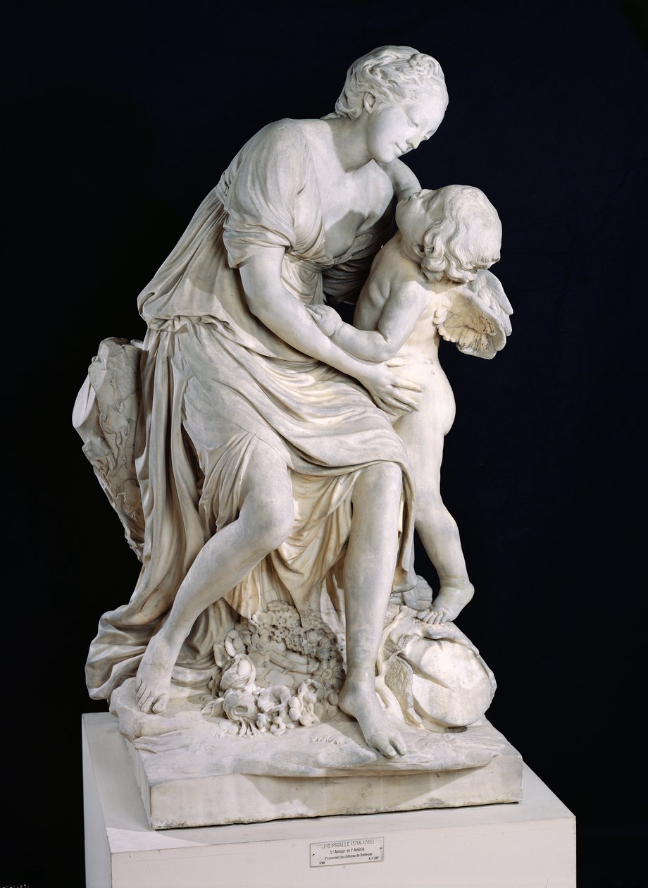 Kærlighed og venskab, 1758 (marmor) af Jean Baptiste Pigalle