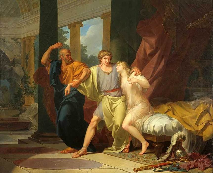 Sokrates trækker Alcibiades fra Aspasias omfavnelse af Jean Baptiste Regnault