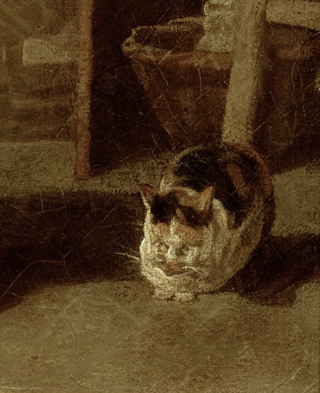 The Laundry Woman olie på lærred detalje fra 89744 af Jean Baptiste Simeon Chardin