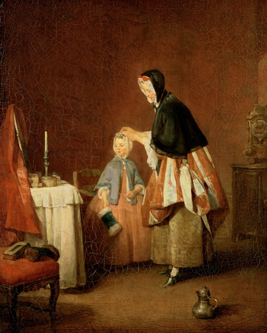 Morgentoilettet af Jean Baptiste Simeon Chardin