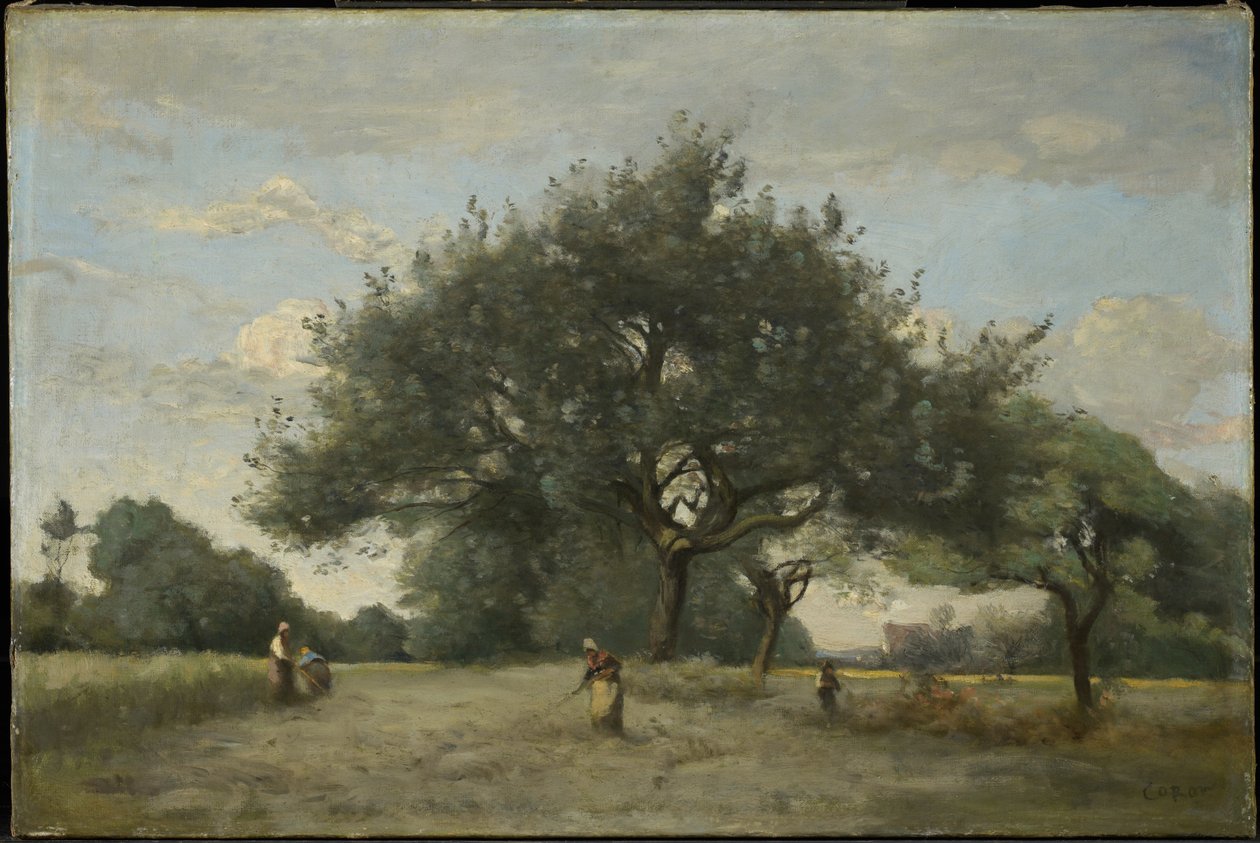 Æbletræer på en mark af Jean-Baptiste-Camille Corot