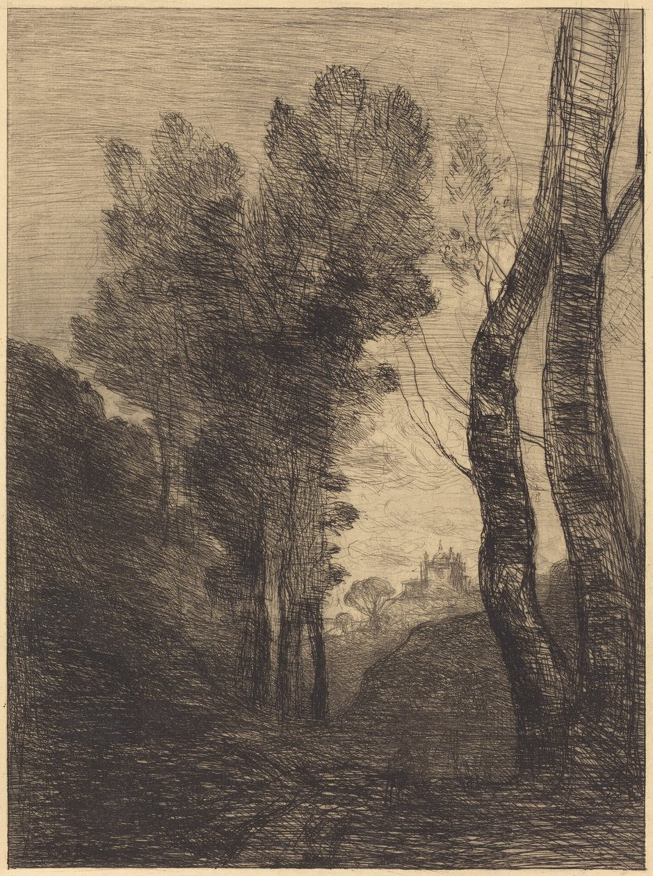 Omegnen omkring Rom (Omegnen omkring Rom) af Jean-Baptiste-Camille Corot