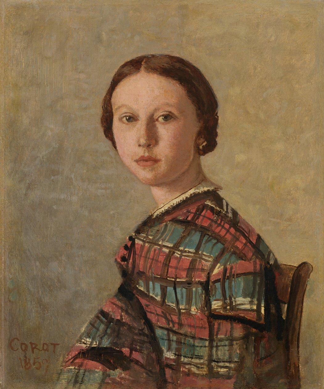 Portræt af en ung pige af Jean-Baptiste-Camille Corot