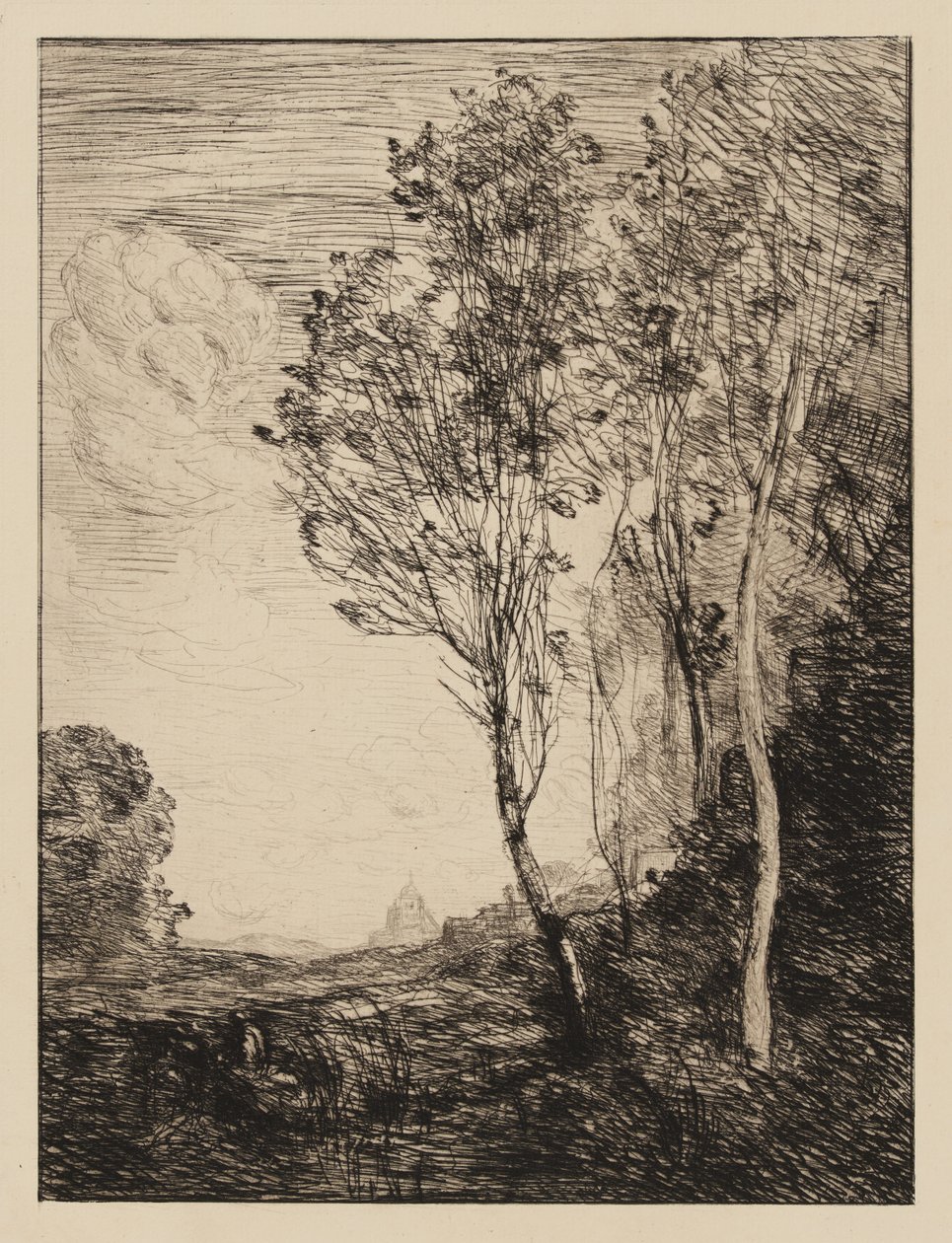 Minde om Italien af Jean-Baptiste-Camille Corot