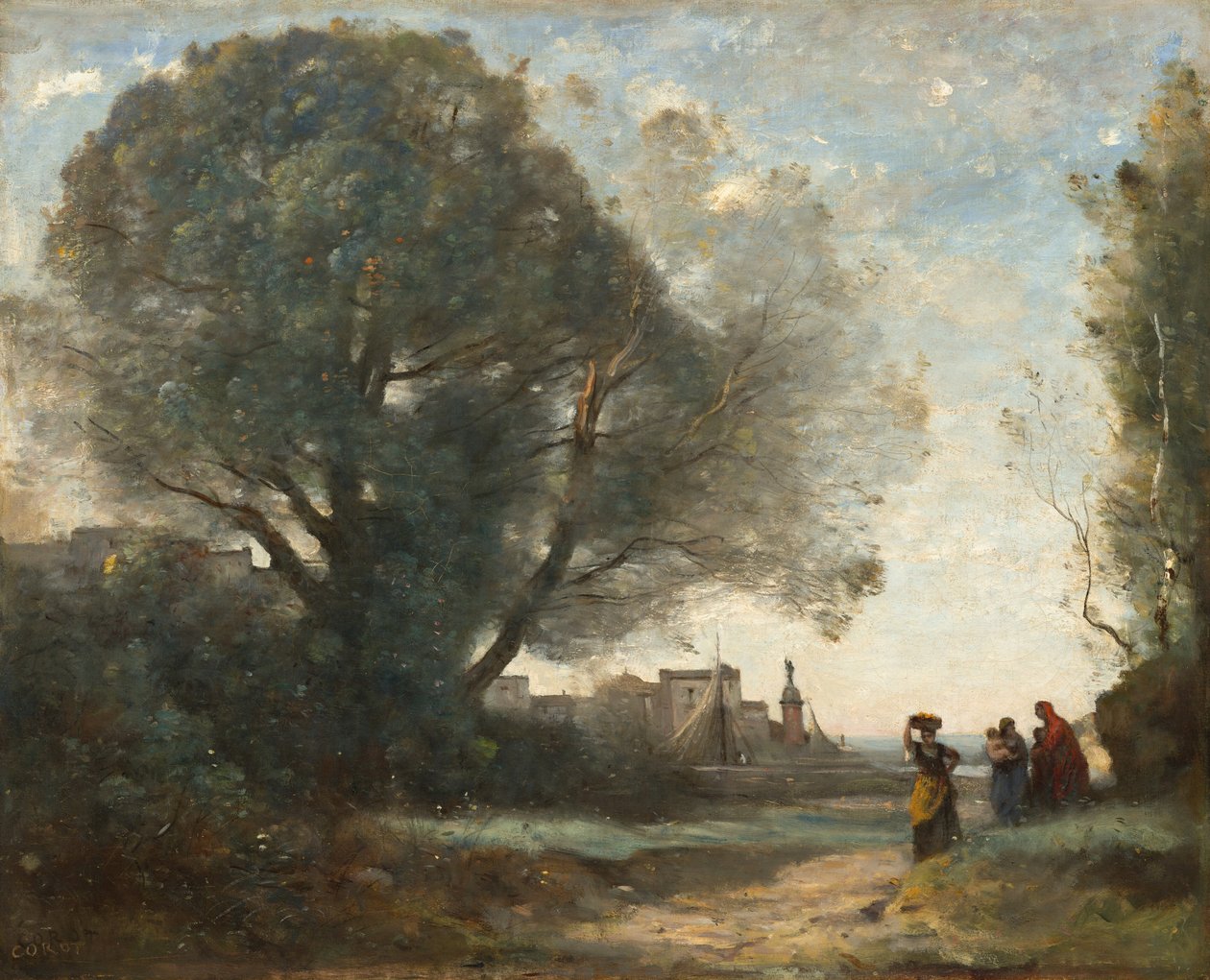 Souvenir af Terracina af Jean-Baptiste-Camille Corot