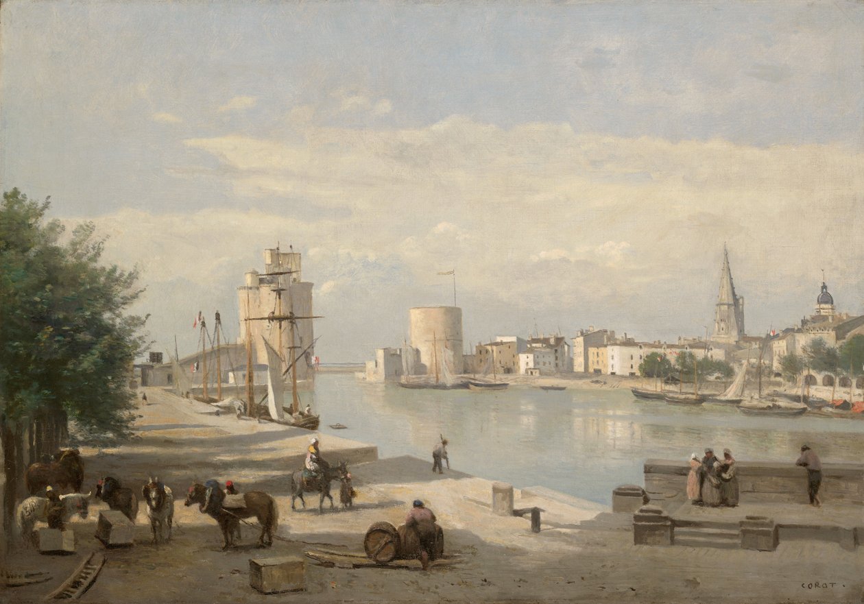Havnen i La Rochelle af Jean-Baptiste-Camille Corot