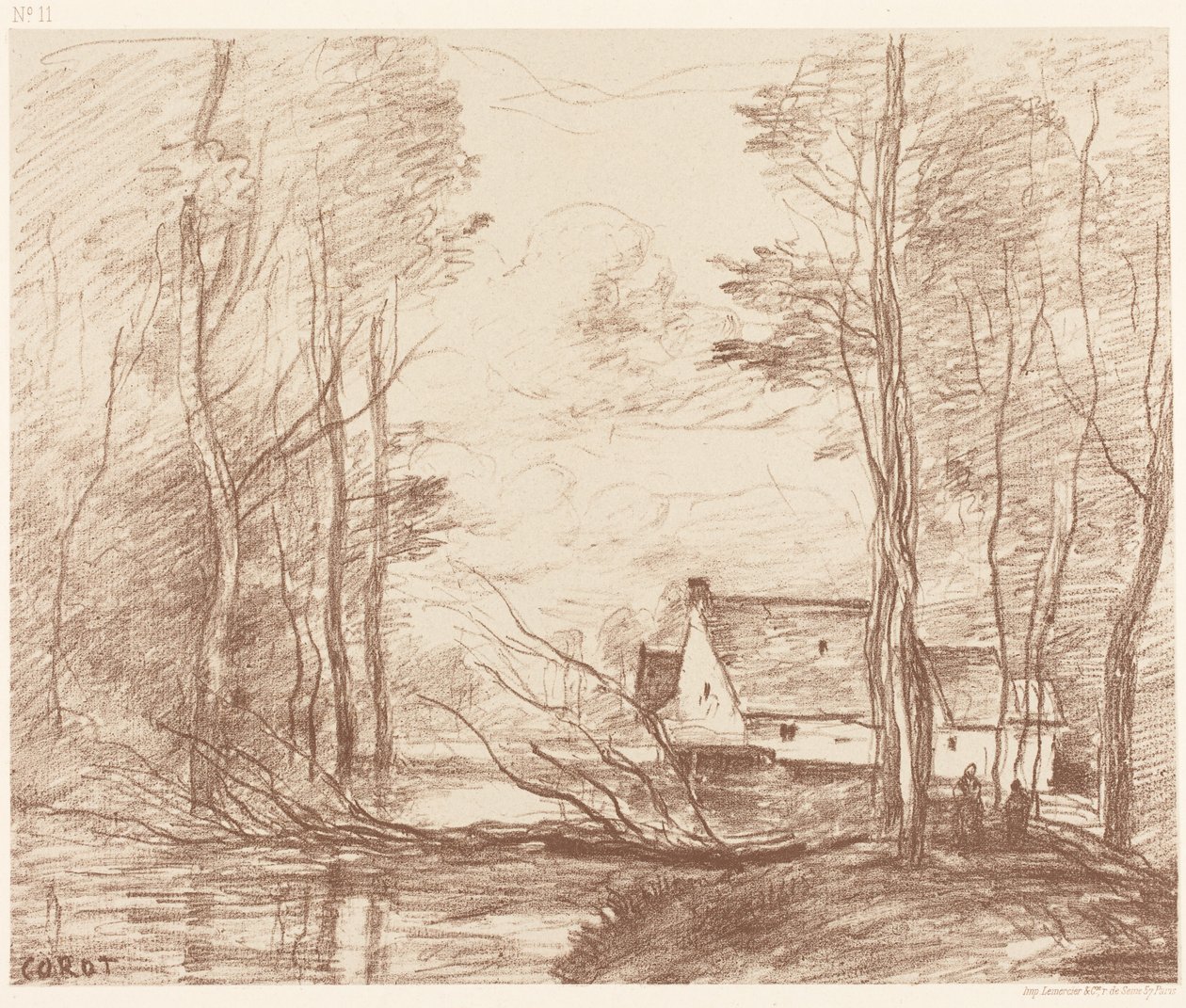 Cuincy-møllen, nær Douai (Le Moulin de Cuincy, nær Douai) af Jean-Baptiste-Camille Corot