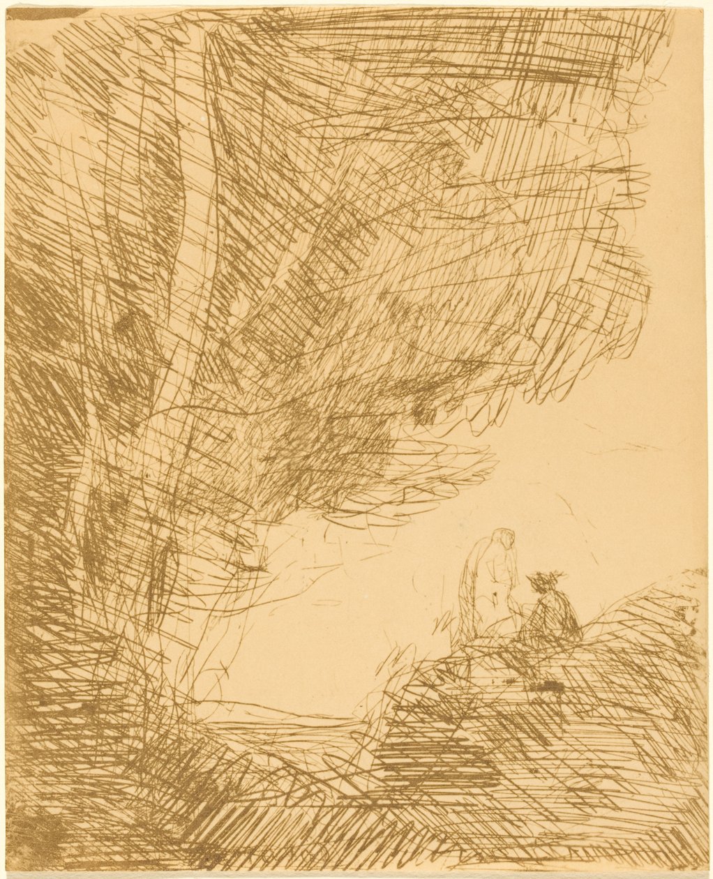 Der Dichter und seine Muse af Jean-Baptiste-Camille Corot