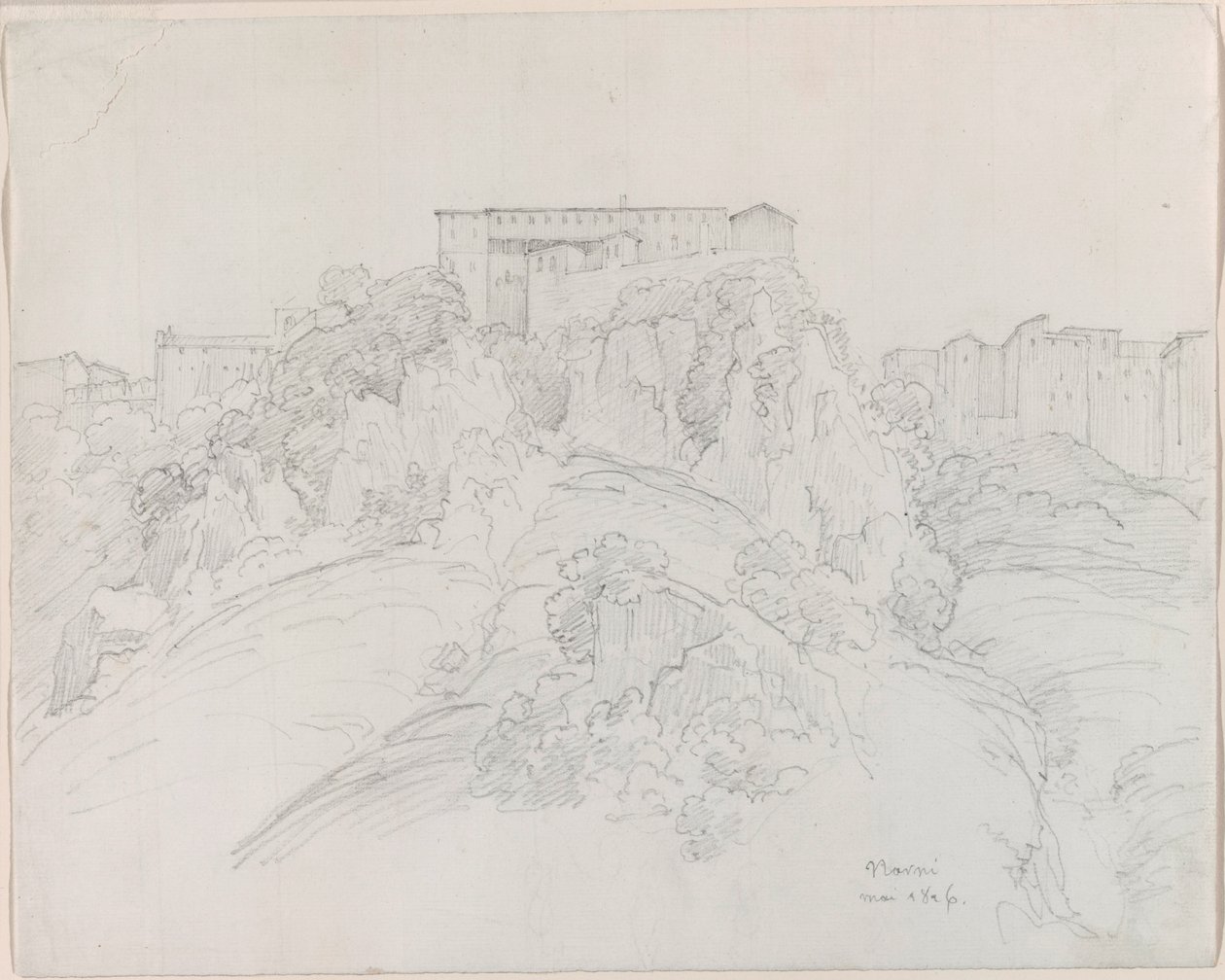 Udsigt over Narni af Jean-Baptiste-Camille Corot