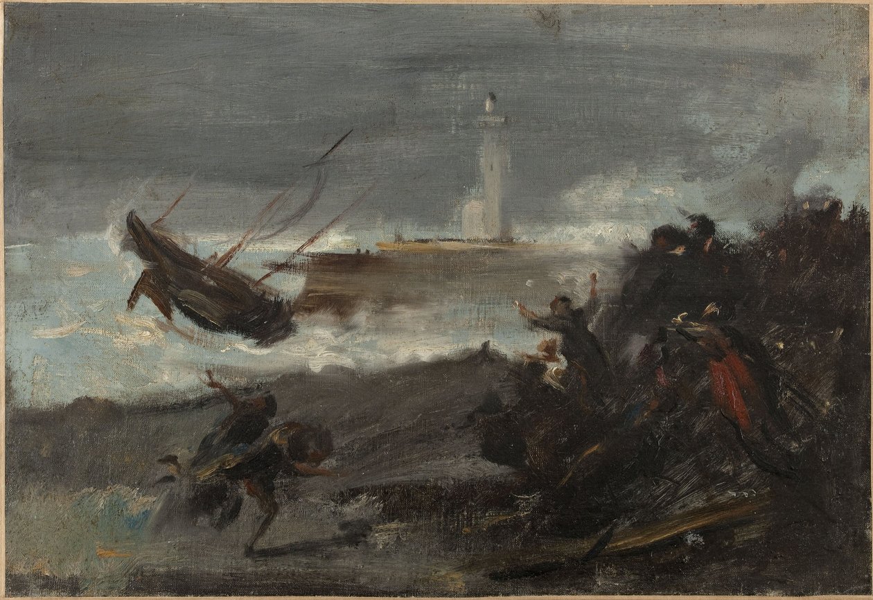 Skibsvrag i Dieppes havn af Jean Baptiste Carpeaux