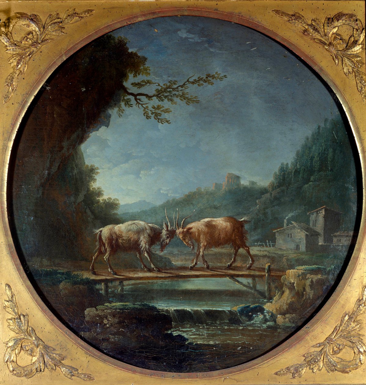 Begge geder. Illustration til fabel af Jean de La Fontaine. Maleri af Jean Baptiste Claudot (1733-1805) af Jean Baptiste Claudot