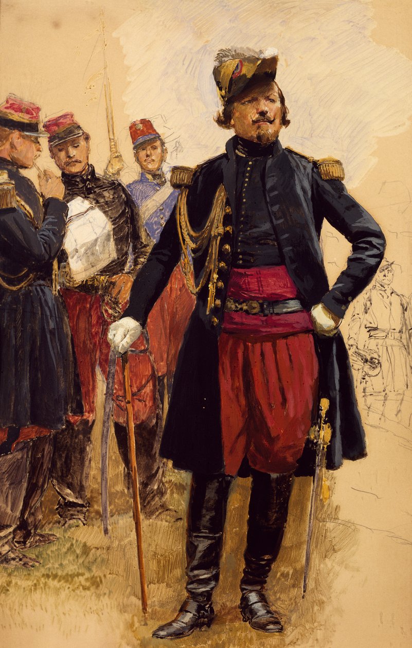 Kommandør for de franske tropper på Krim, af Jean Baptiste Edouard Detaille (1848-1912). Krimkrigen af Jean Baptiste Edouard Detaille
